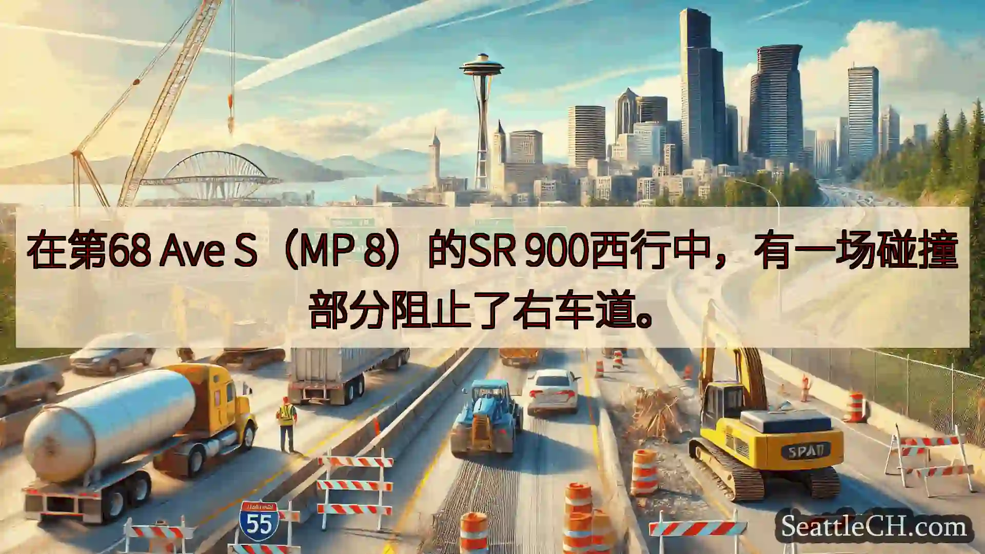 西雅图交通新闻 在第68 Ave S（MP 8）的SR