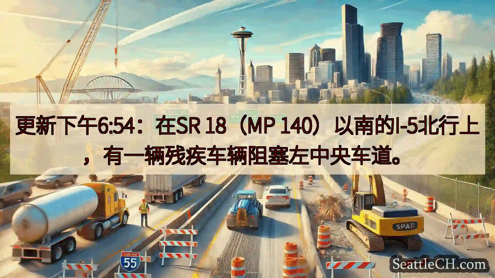 西雅图交通新闻 更新下午6:54：在SR 18（MP