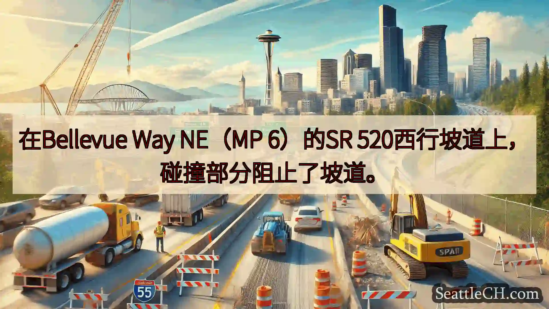 西雅图交通新闻 在Bellevue Way NE（MP 6）的SR