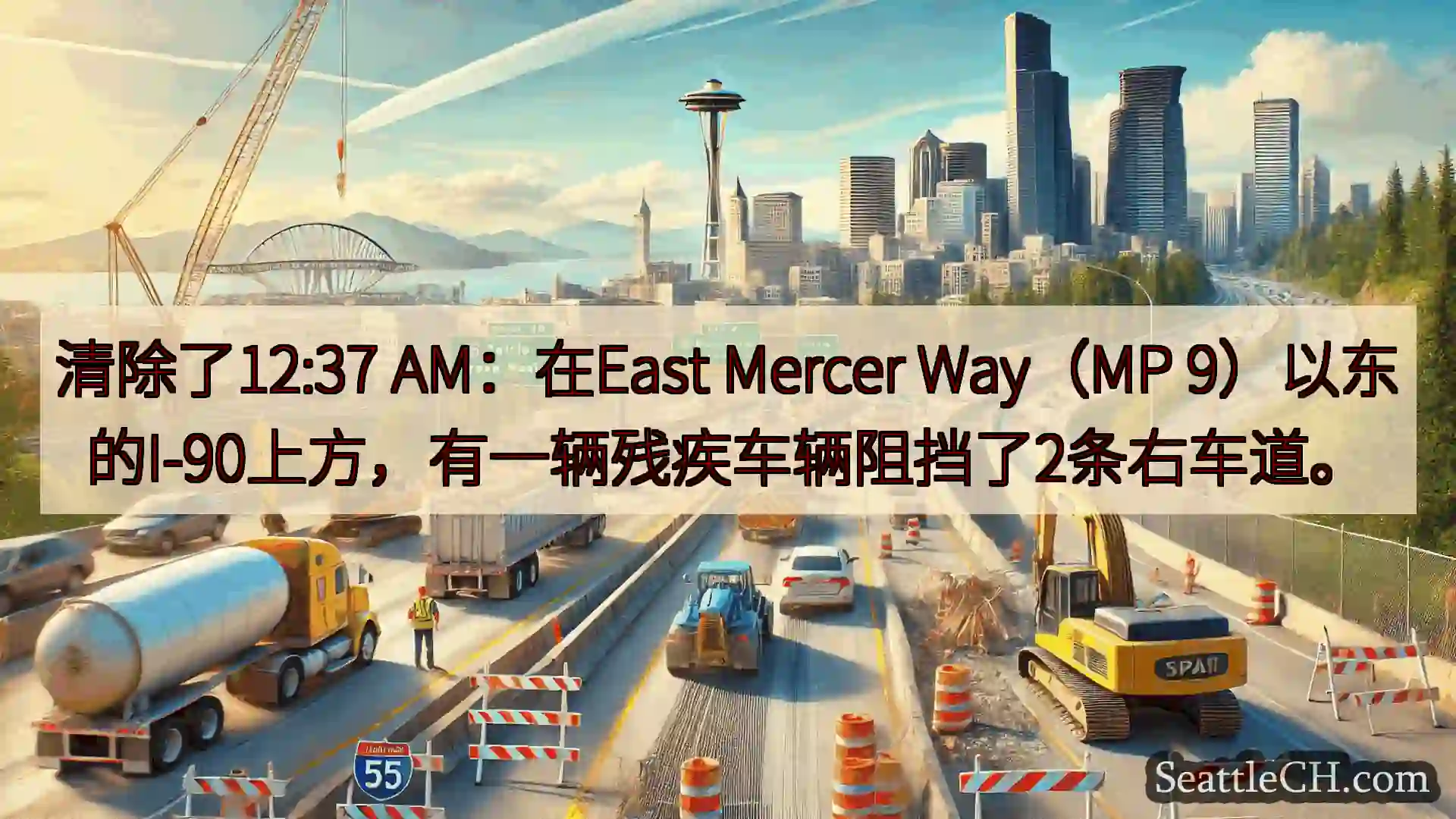 西雅图交通新闻 清除了12:37 AM：在East Mercer Way（MP