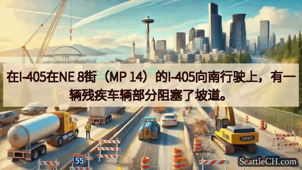西雅图交通新闻 在I-405在NE 8街（MP