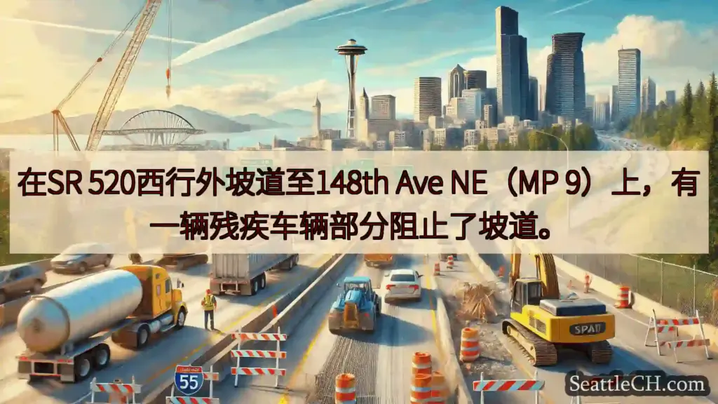 西雅图交通新闻 在SR 520西行外坡道至148th Ave NE（MP