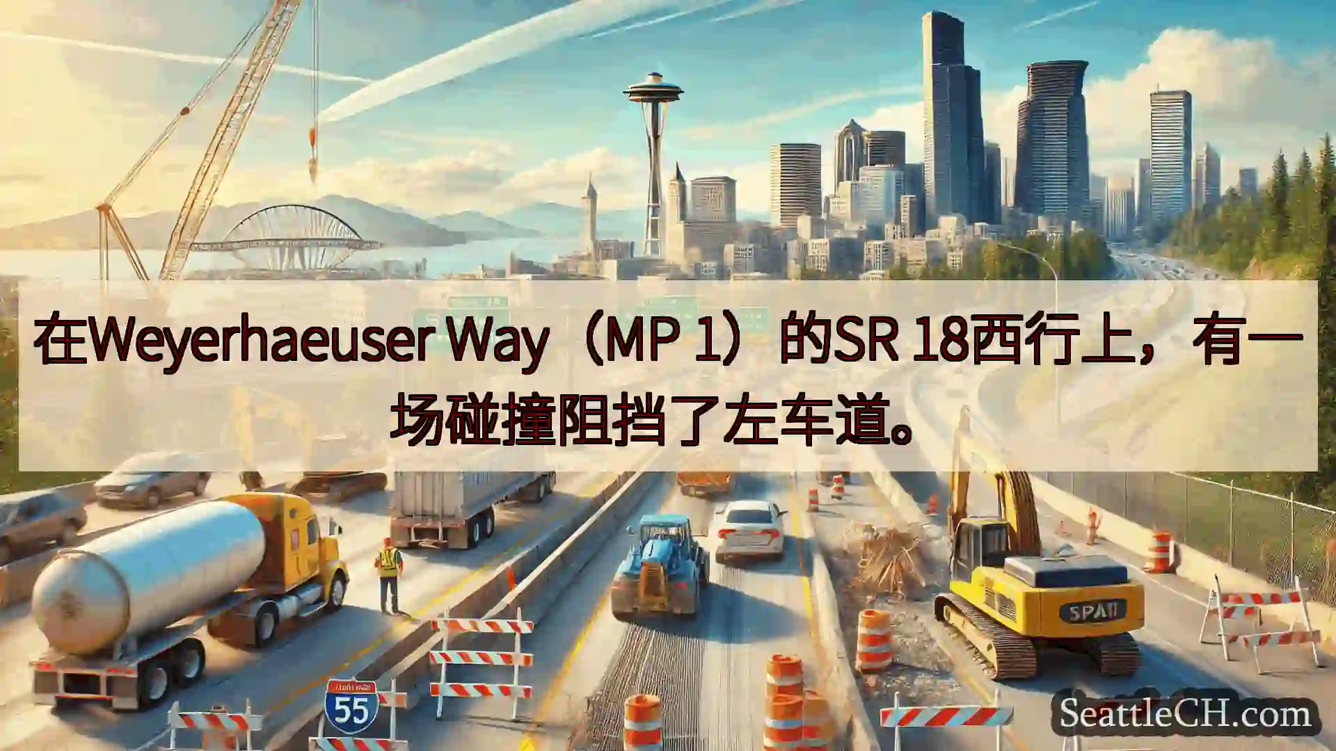 西雅图交通新闻 在Weyerhaeuser Way（MP 1）的SR
