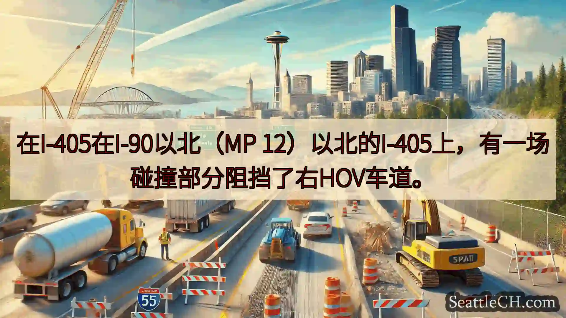 西雅图交通新闻 在I-405在I-90以北（MP