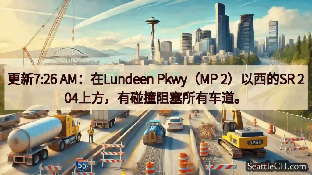 西雅图交通新闻 更新7:26 AM：在Lundeen Pkwy（MP 2）以西的SR