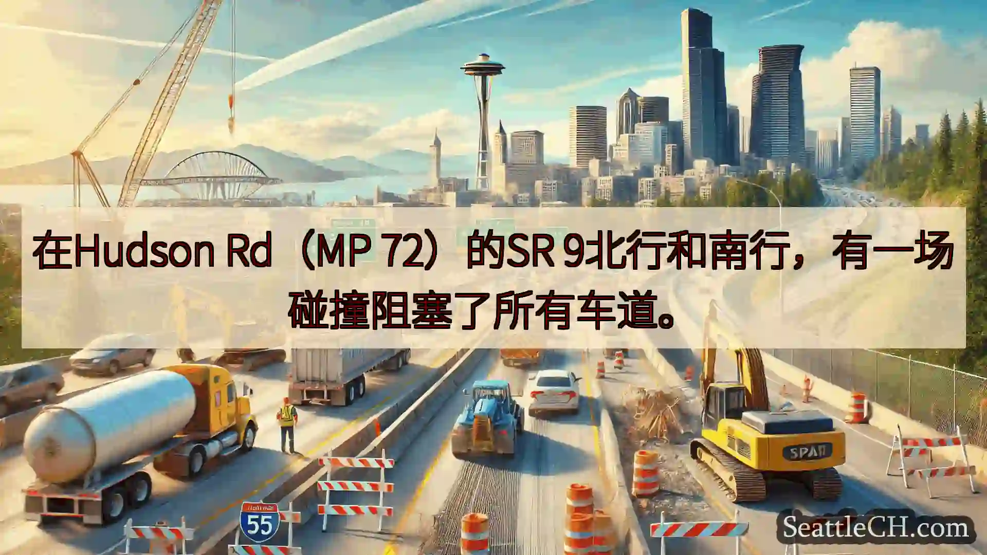 西雅图交通新闻 在Hudson Rd（MP 72）的SR