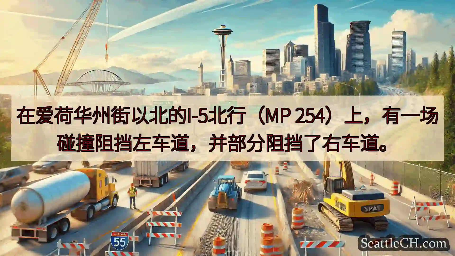 西雅图交通新闻 在爱荷华州街以北的I-5北行（MP