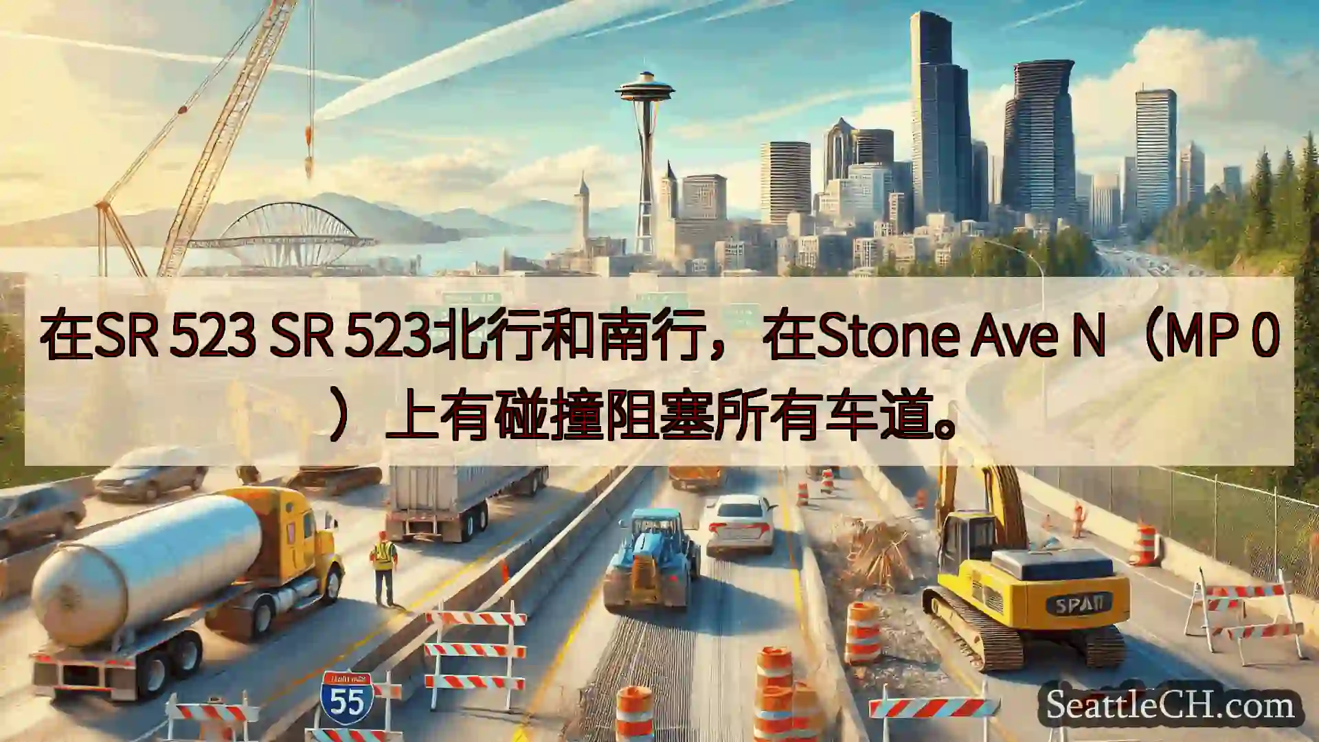 西雅图交通新闻 在SR 523 SR 523北行和南行，在Stone Ave