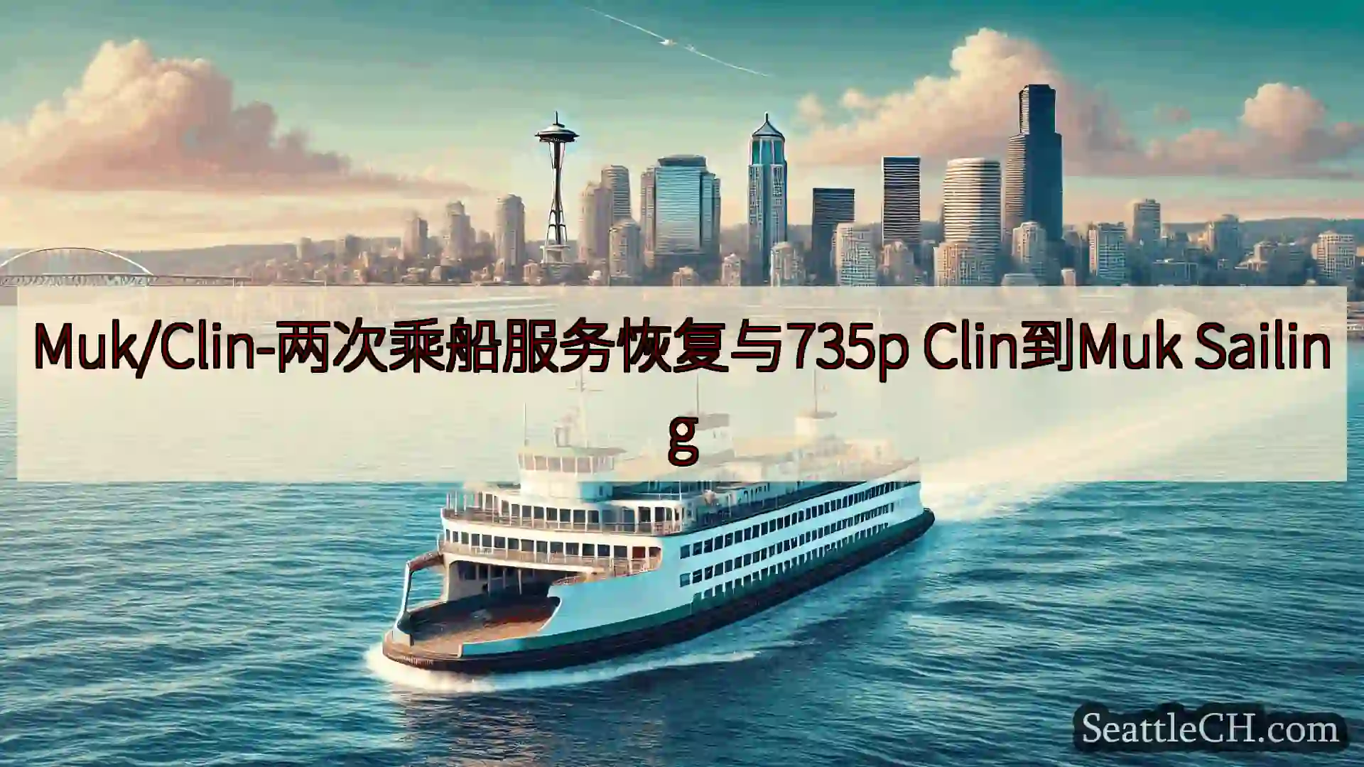 西雅图渡轮新闻 Muk/Clin-两次乘船服务恢复与735p Clin到Muk