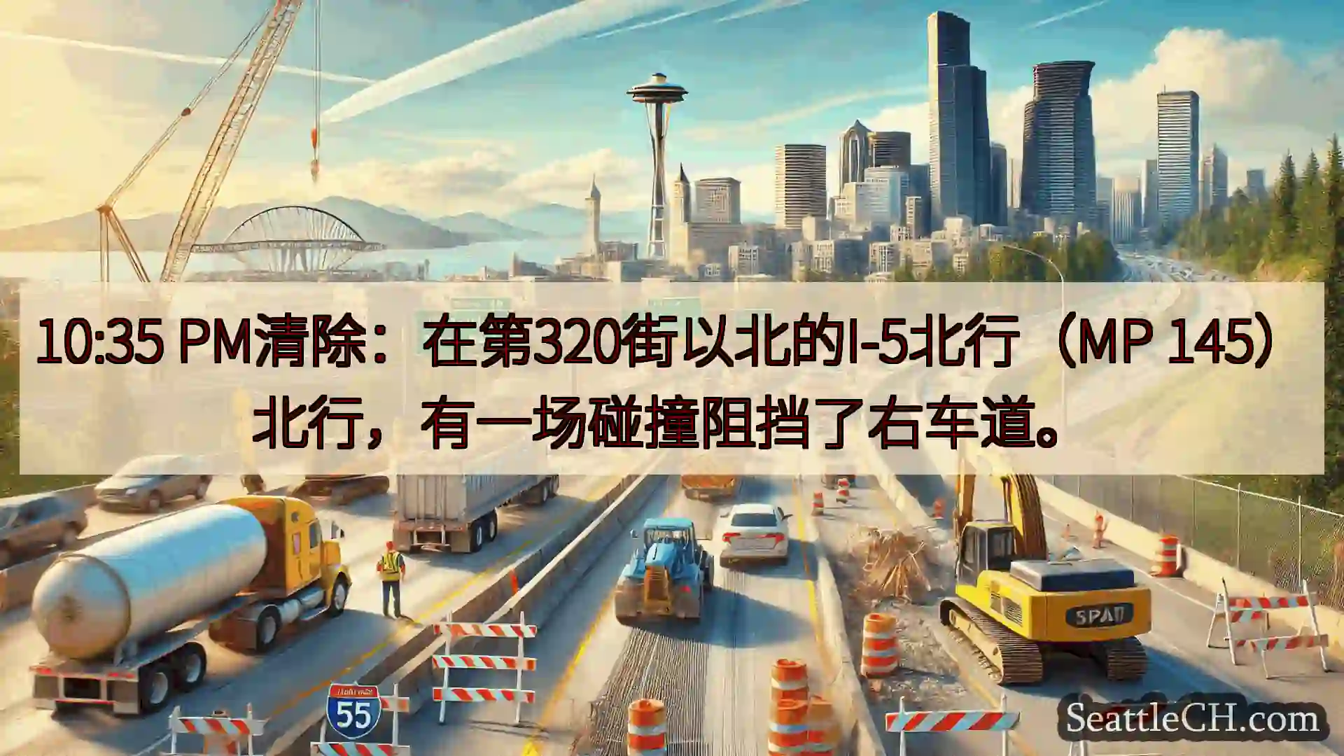 西雅图交通新闻 10:35 PM清除：在第320街以北的I-5北行（MP