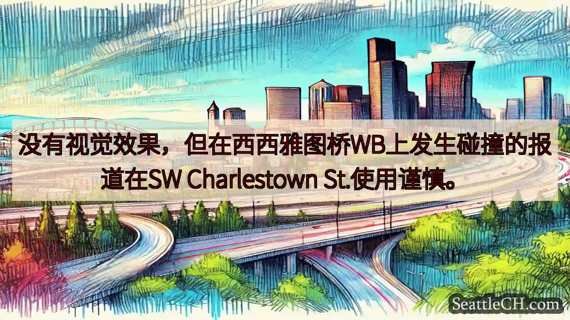 西雅图交通新闻 没有视觉效果，但在西西雅图桥WB上发生碰撞的报道在SW