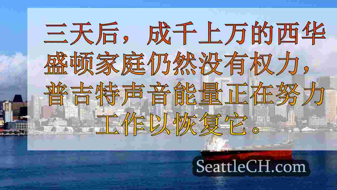 PSE致力于将电力恢复到WA风暴后的83K+居民