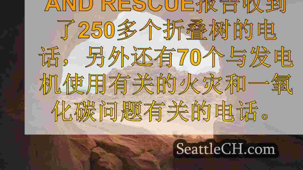 炸弹旋风后果：维修被发电机大火，倒下的树木倒塌