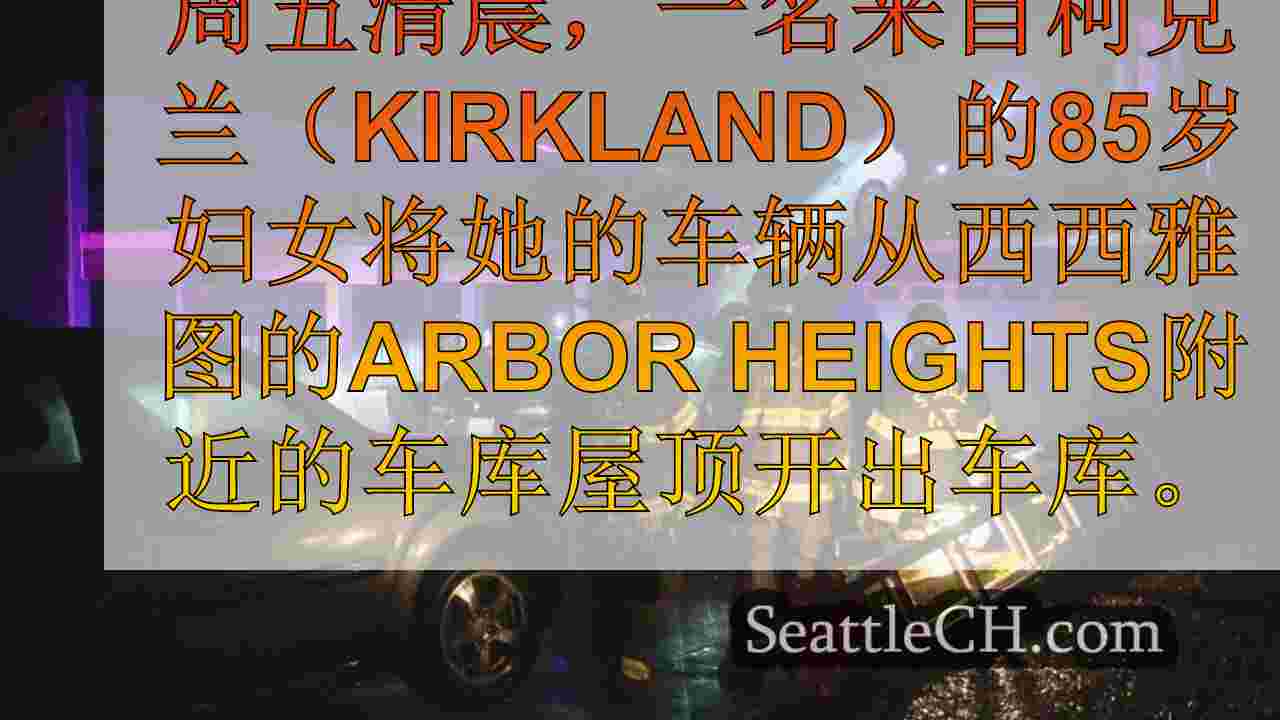 老年妇女在西西雅图开车离开车库屋顶后被救出