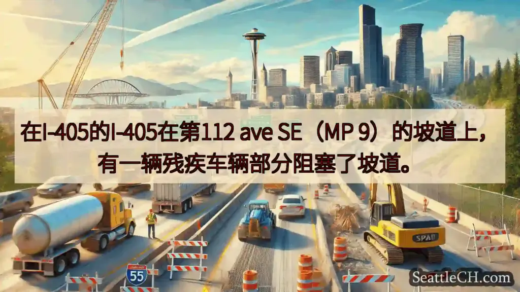 西雅图交通新闻 在I-405的I-405在第112 ave SE（MP
