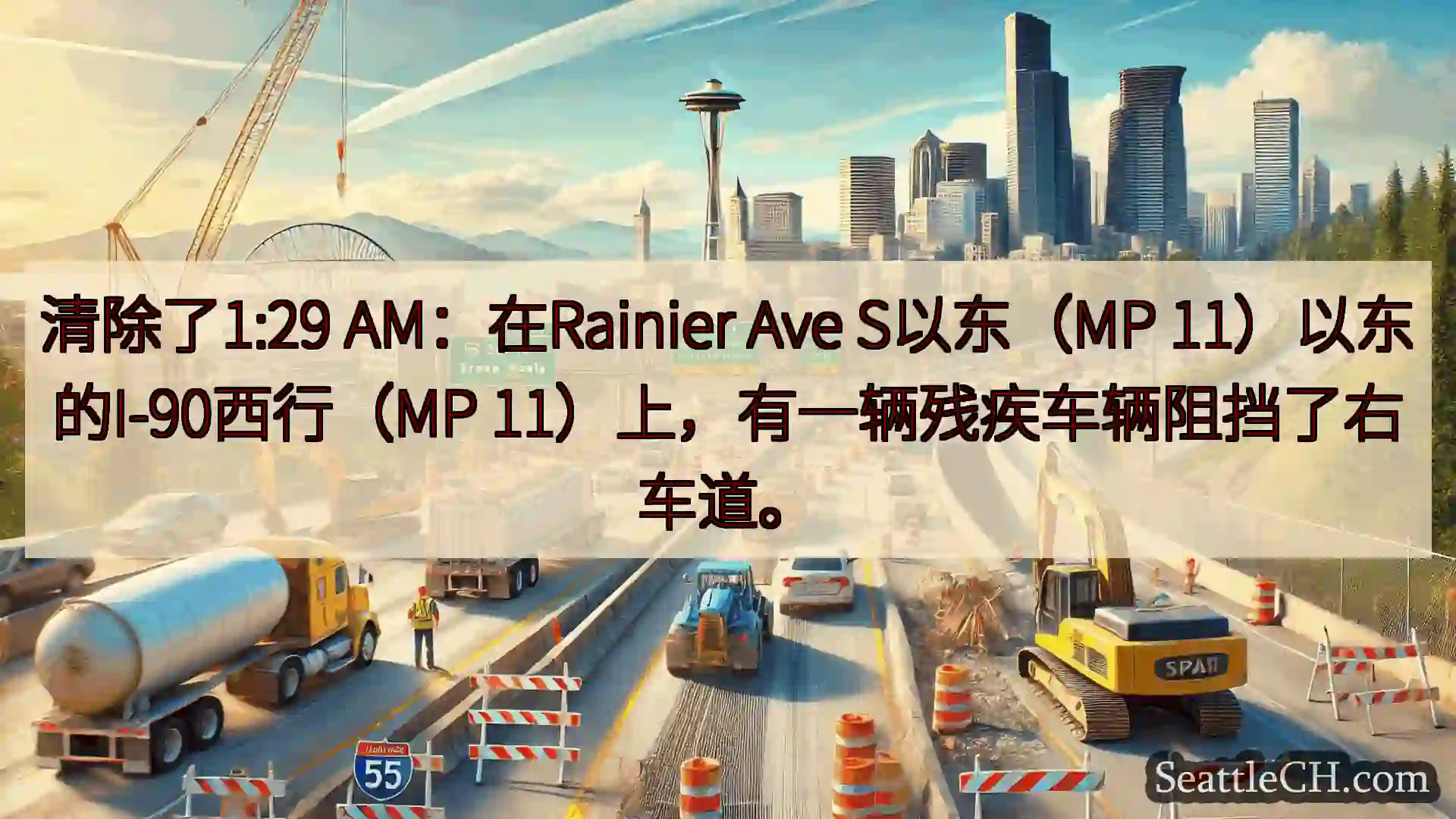 西雅图交通新闻 清除了1:29 AM：在Rainier Ave S以东（MP
