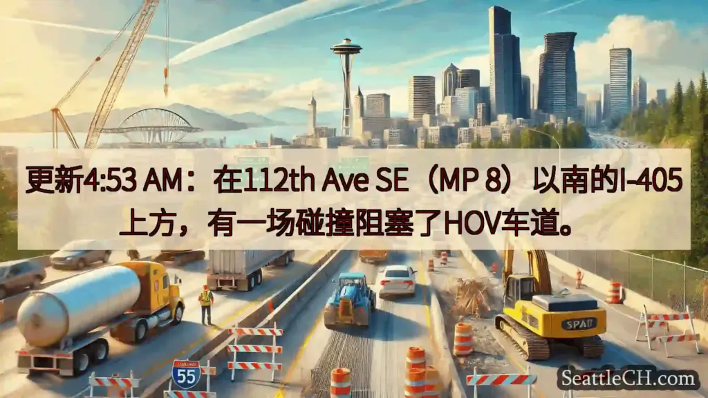 西雅图交通新闻 更新4:53 AM：在112th Ave SE（MP