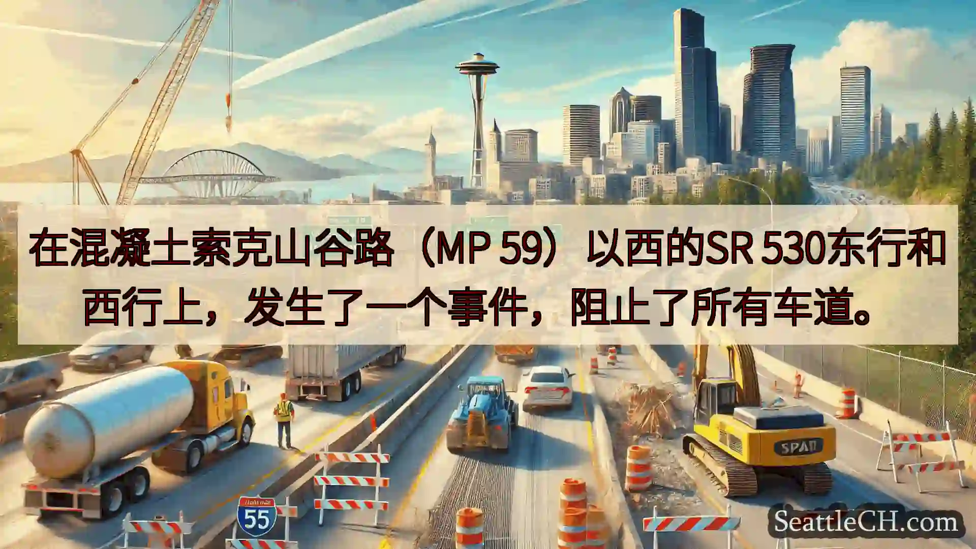 西雅图交通新闻 在混凝土索克山谷路（MP 59）以西的SR