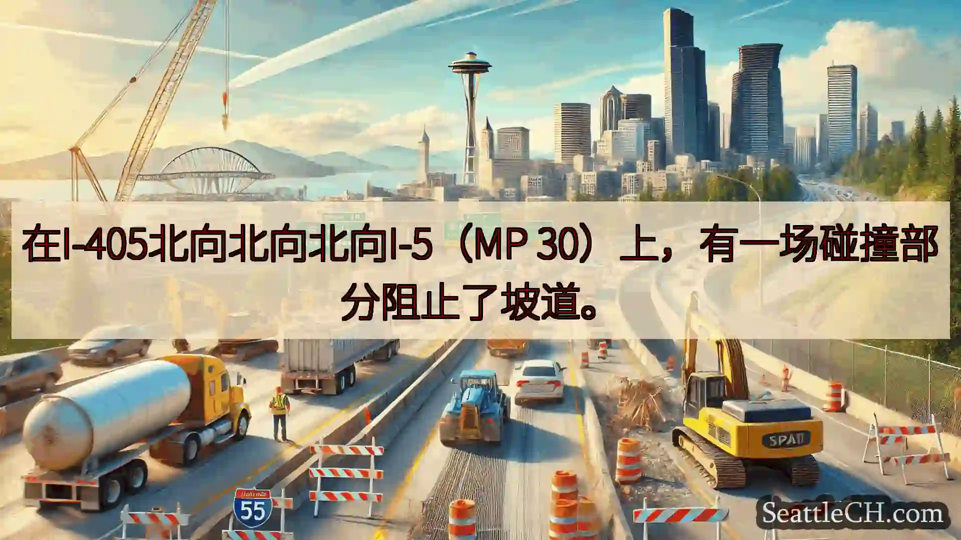 西雅图交通新闻 在I-405北向北向北向I-5（MP