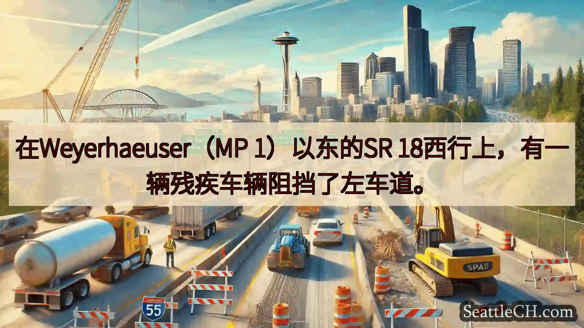 西雅图交通新闻 在Weyerhaeuser（MP 1）以东的SR