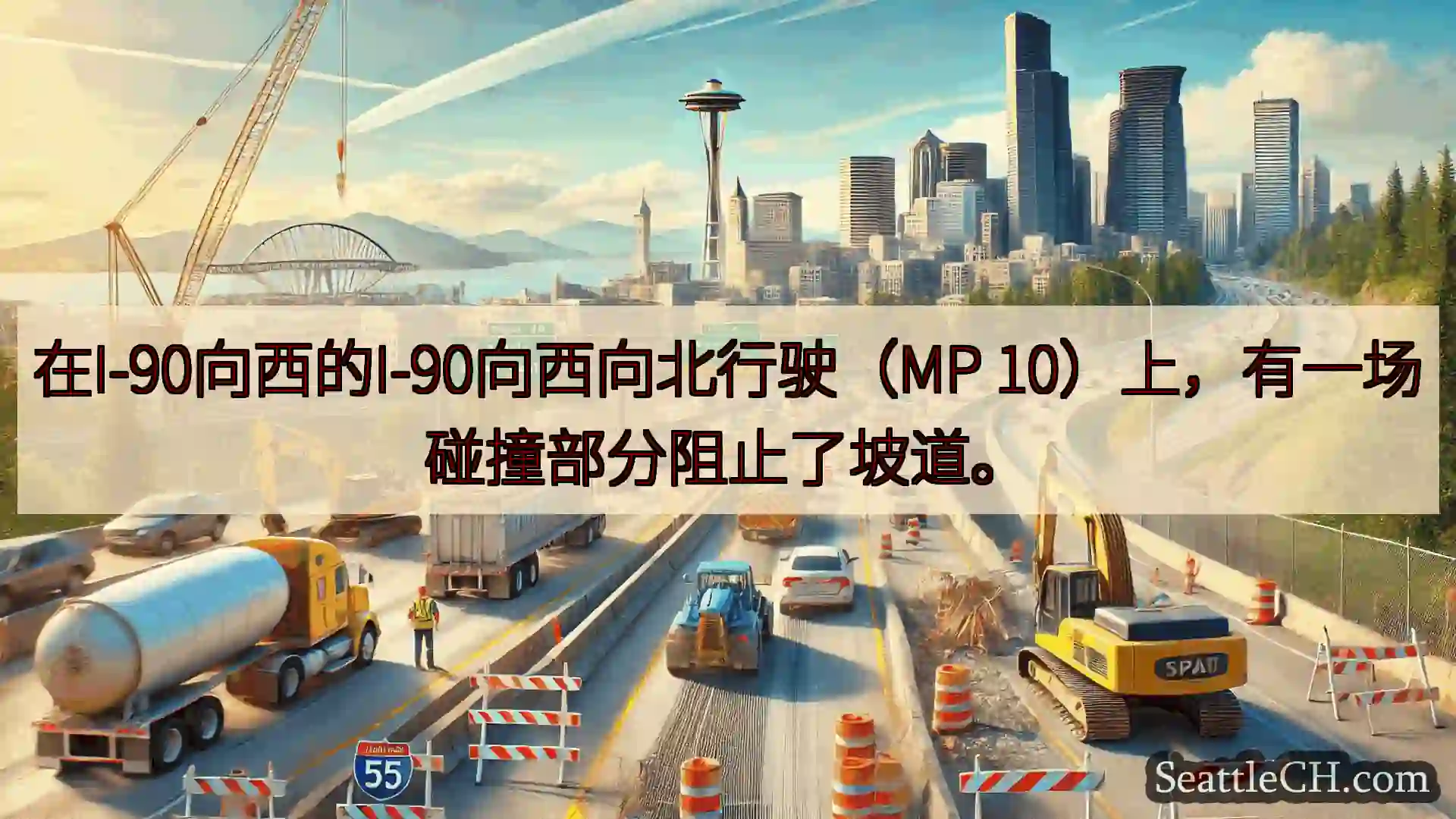 西雅图交通新闻 在I-90向西的I-90向西向北行驶（MP
