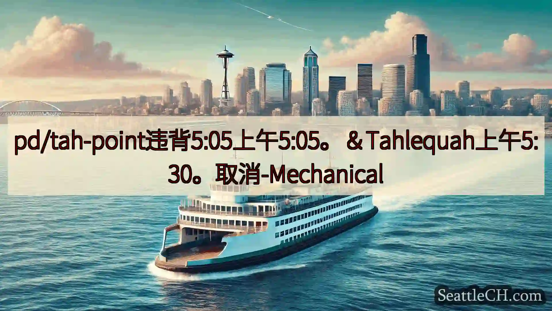 西雅图渡轮新闻 pd/tah-point违背5:05上午5:05。＆Tahlequah