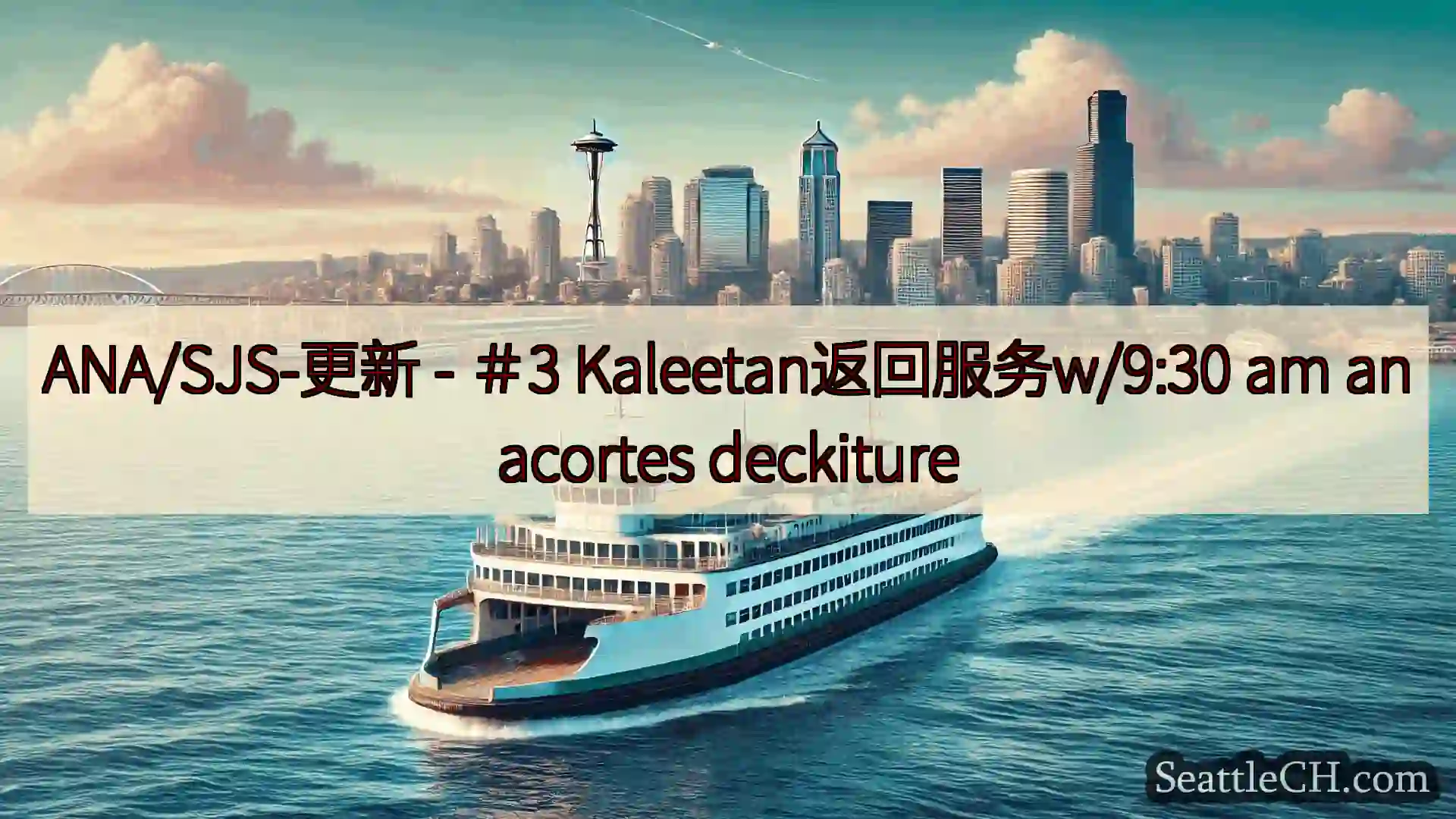 西雅图渡轮新闻 ANA/SJS-更新 - ＃3 Kaleetan返回服务w/9:30