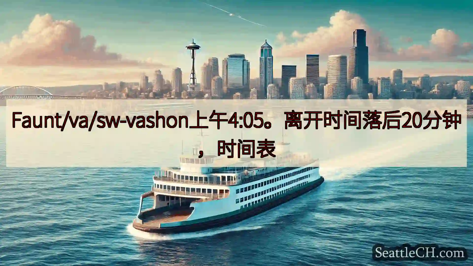 西雅图渡轮新闻 Faunt/va/sw-vashon上午4:05。离开时间落后20分钟