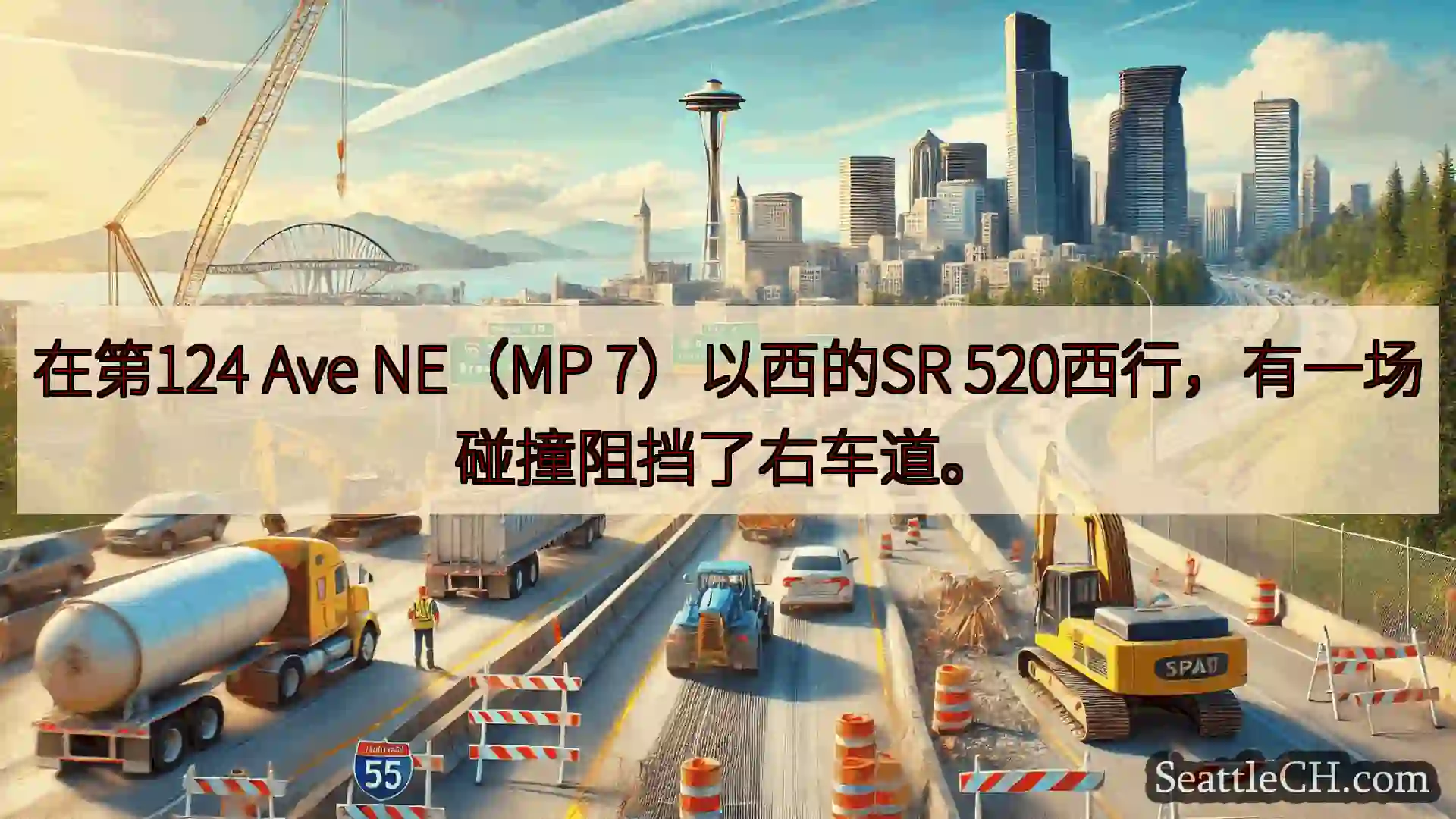 西雅图交通新闻 在第124 Ave NE（MP 7）以西的SR