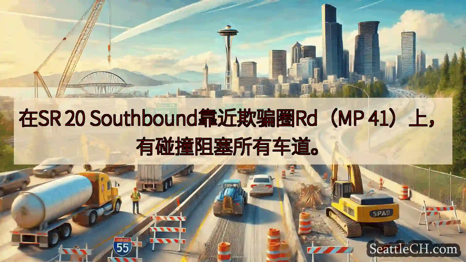 西雅图交通新闻 在SR 20 Southbound靠近欺骗圈Rd（MP