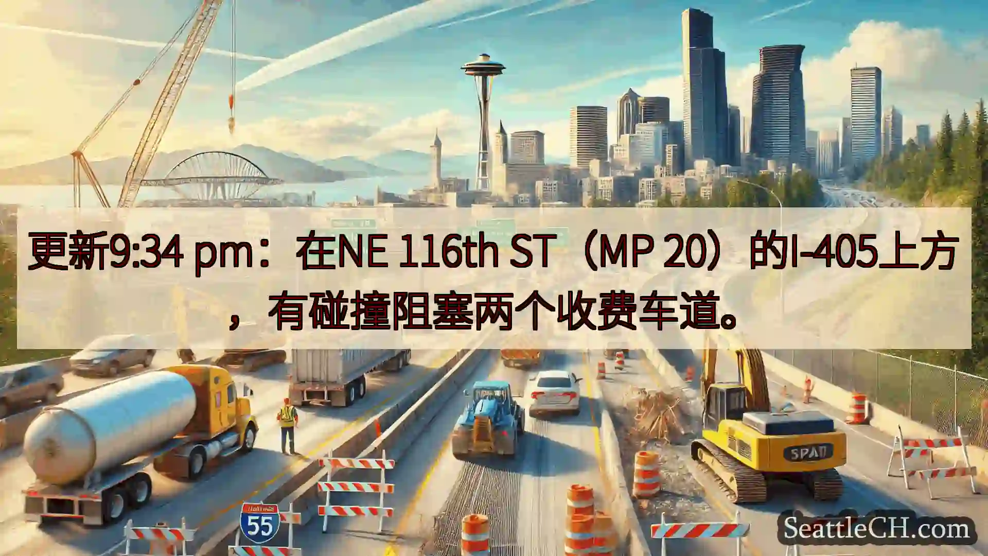 西雅图交通新闻 更新9:34 pm：在NE 116th ST（MP