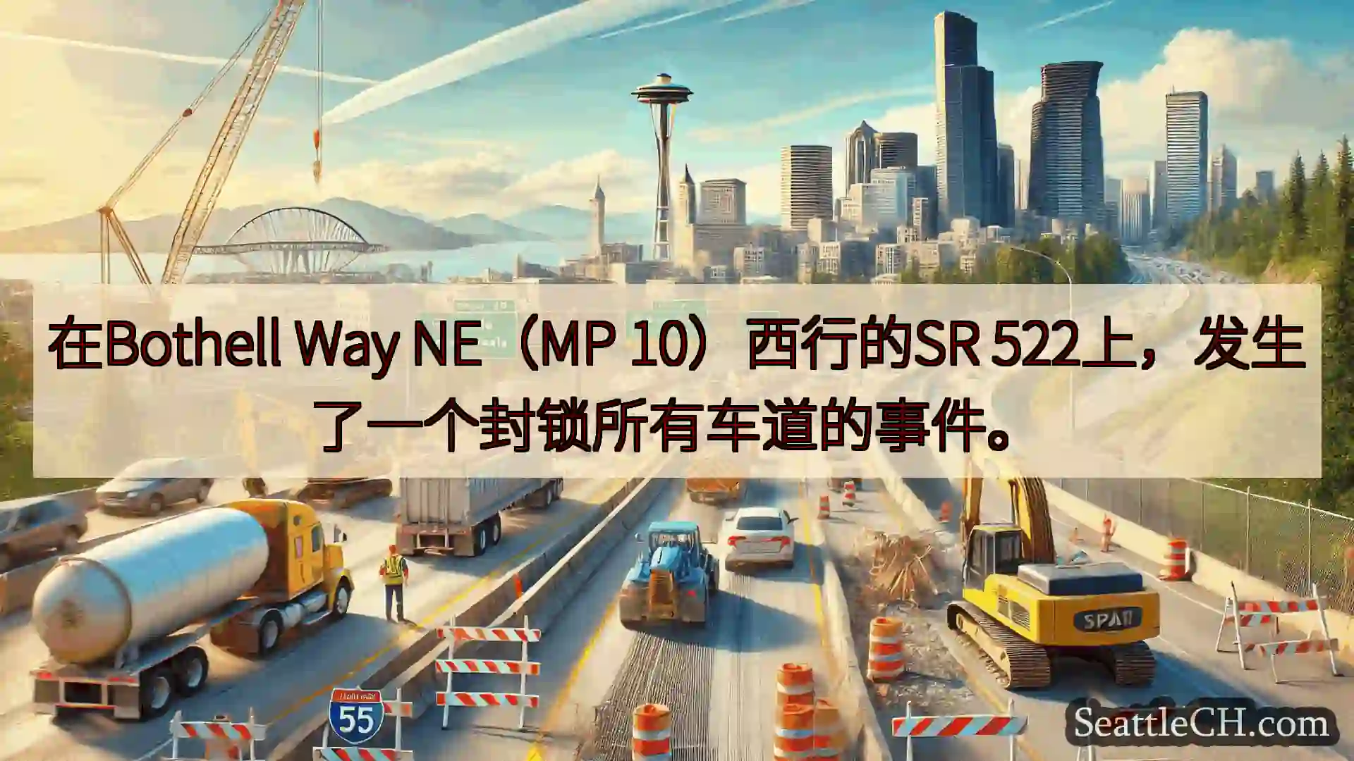 西雅图交通新闻 在Bothell Way NE（MP 10）西行的SR