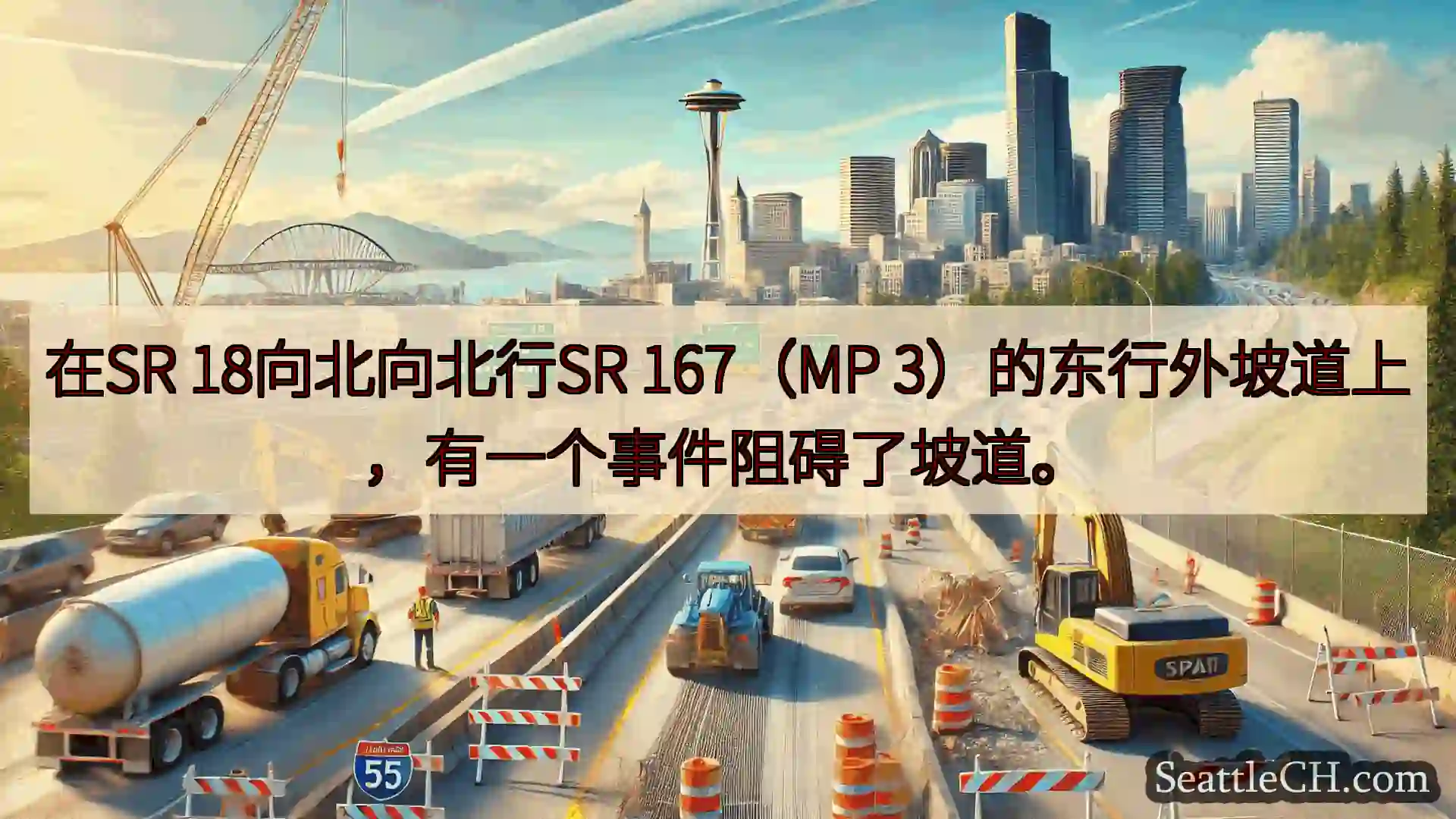 西雅图交通新闻 在SR 18向北向北行SR 167（MP