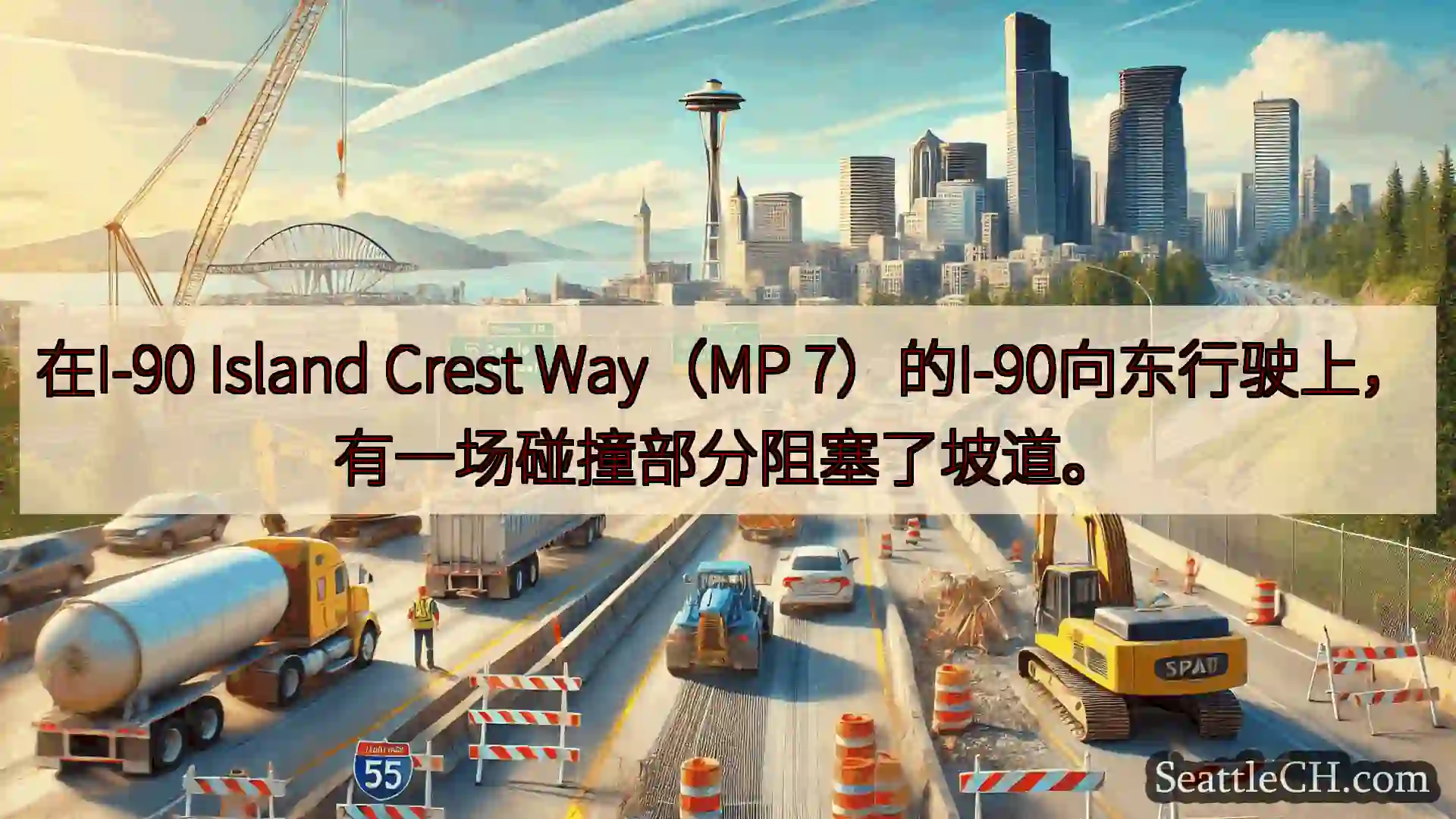西雅图交通新闻 在I-90 Island Crest Way（MP