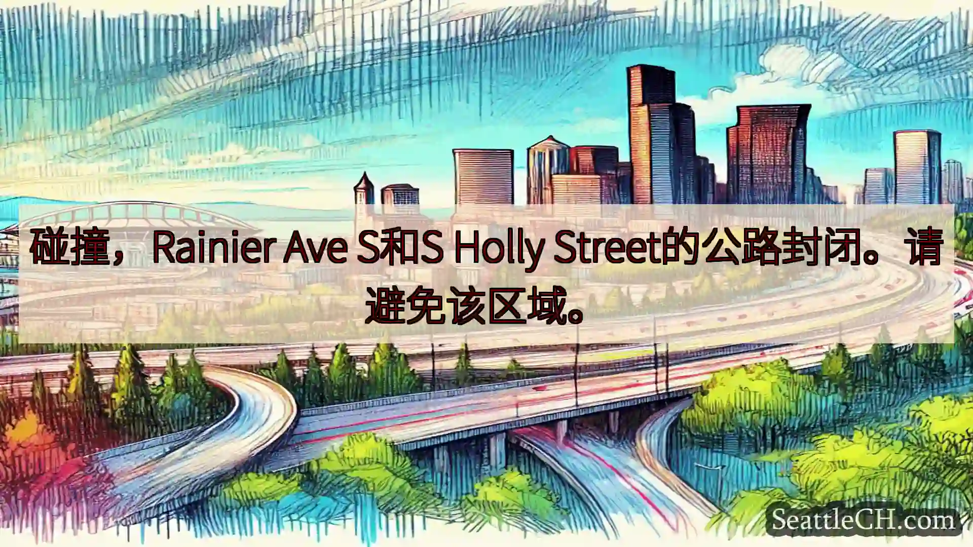 西雅图交通新闻 碰撞，Rainier Ave S和S Holly