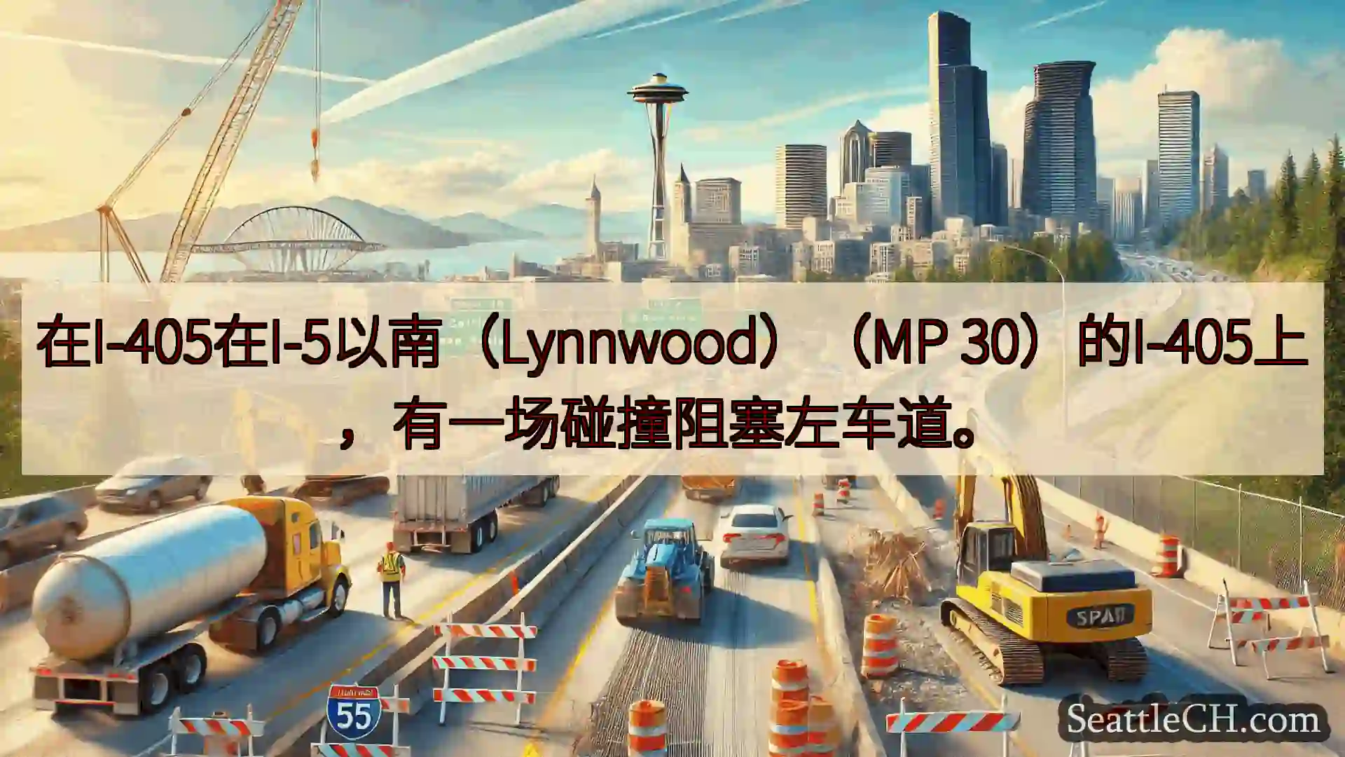 西雅图交通新闻 在I-405在I-5以南（Lynnwood）（MP