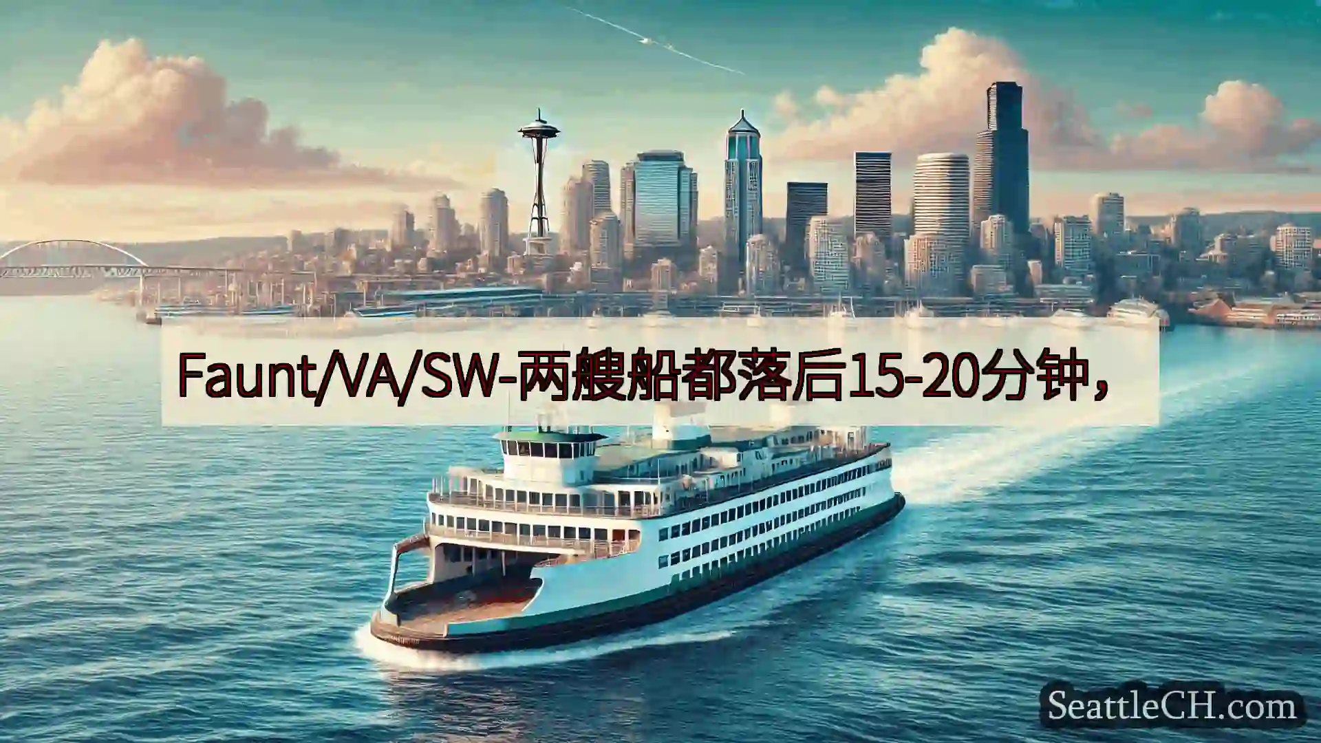 西雅图渡轮新闻 Faunt/VA/SW-两艘船都落后15-20分钟，https://w