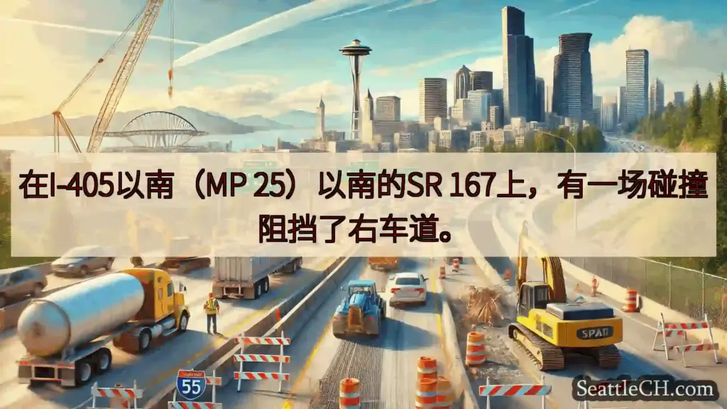 西雅图交通新闻 在I-405以南（MP 25）以南的SR