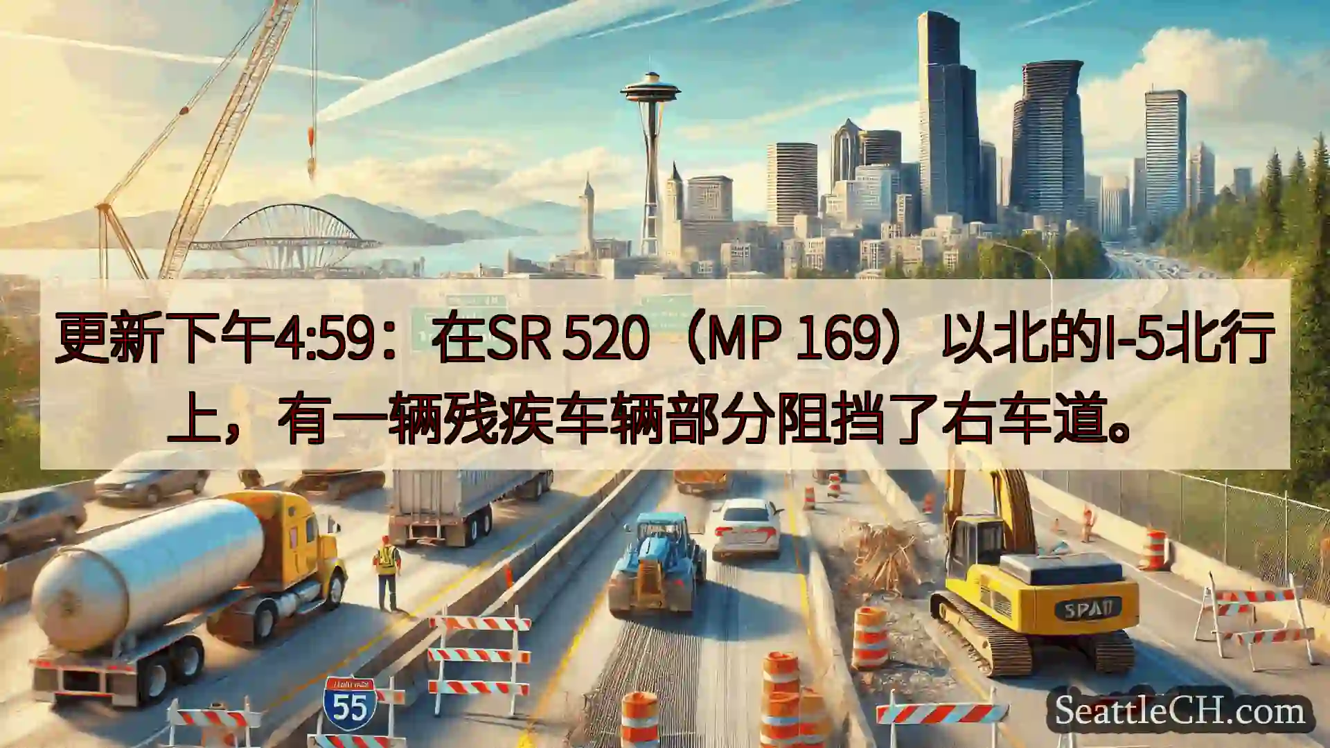 西雅图交通新闻 更新下午4:59：在SR 520（MP