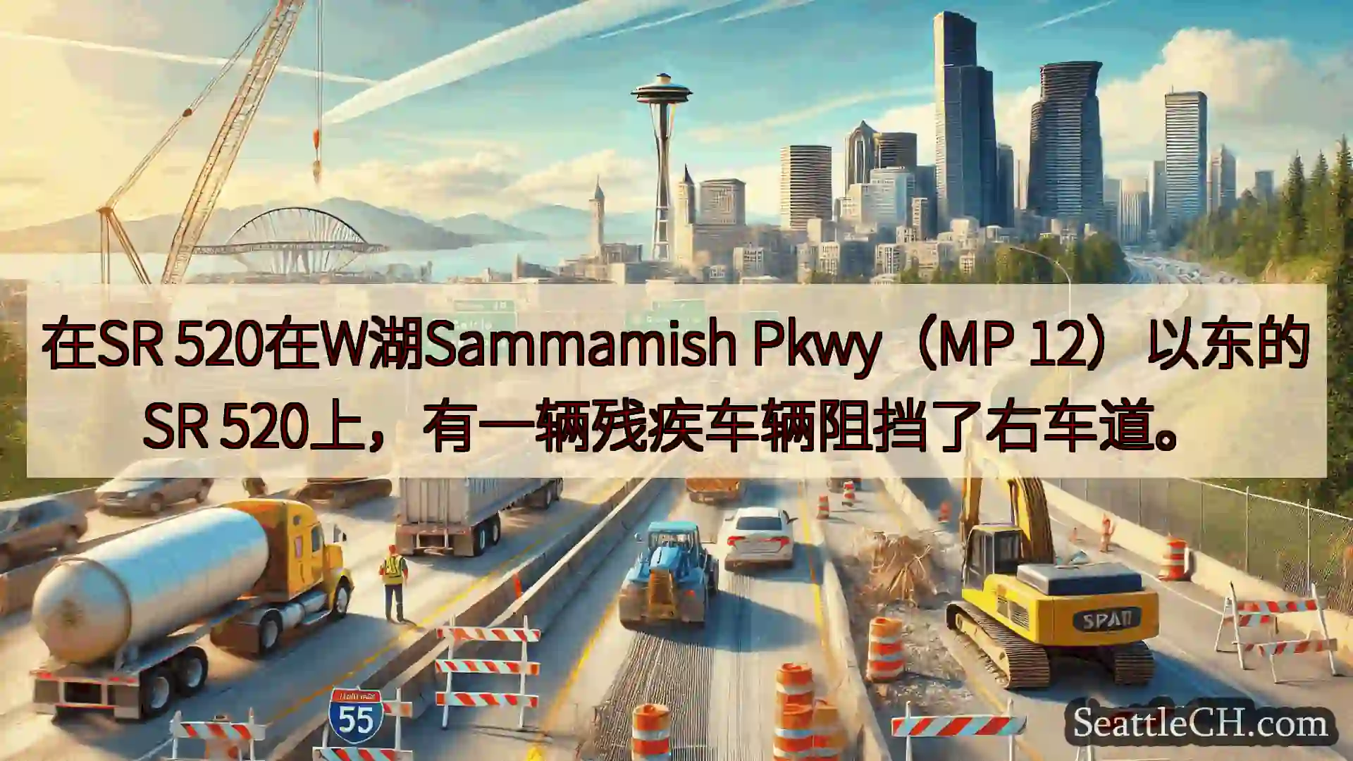 西雅图交通新闻 在SR 520在W湖Sammamish Pkwy（MP