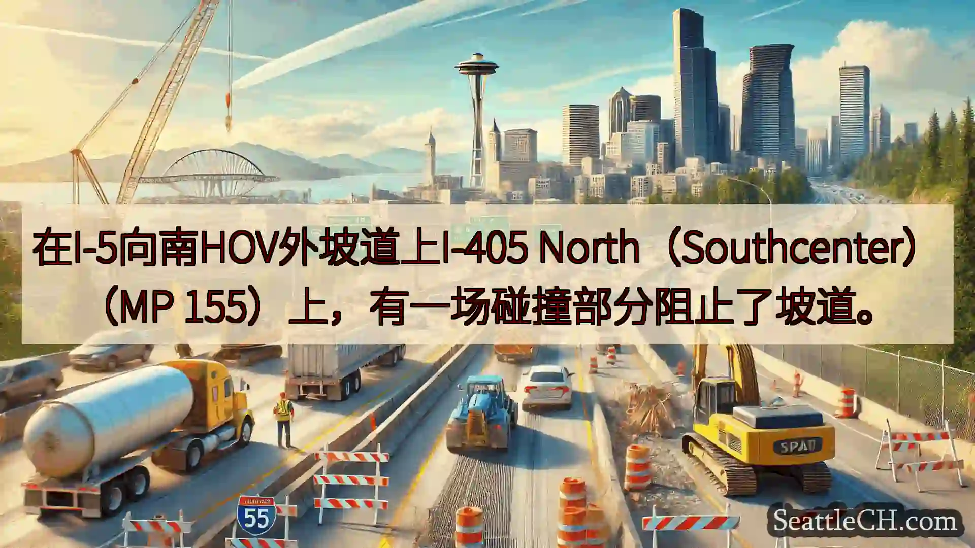 西雅图交通新闻 在I-5向南HOV外坡道上I-405