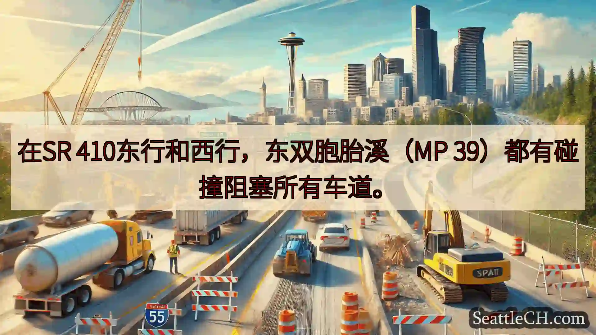 西雅图交通新闻 在SR 410东行和西行，东双胞胎溪（MP