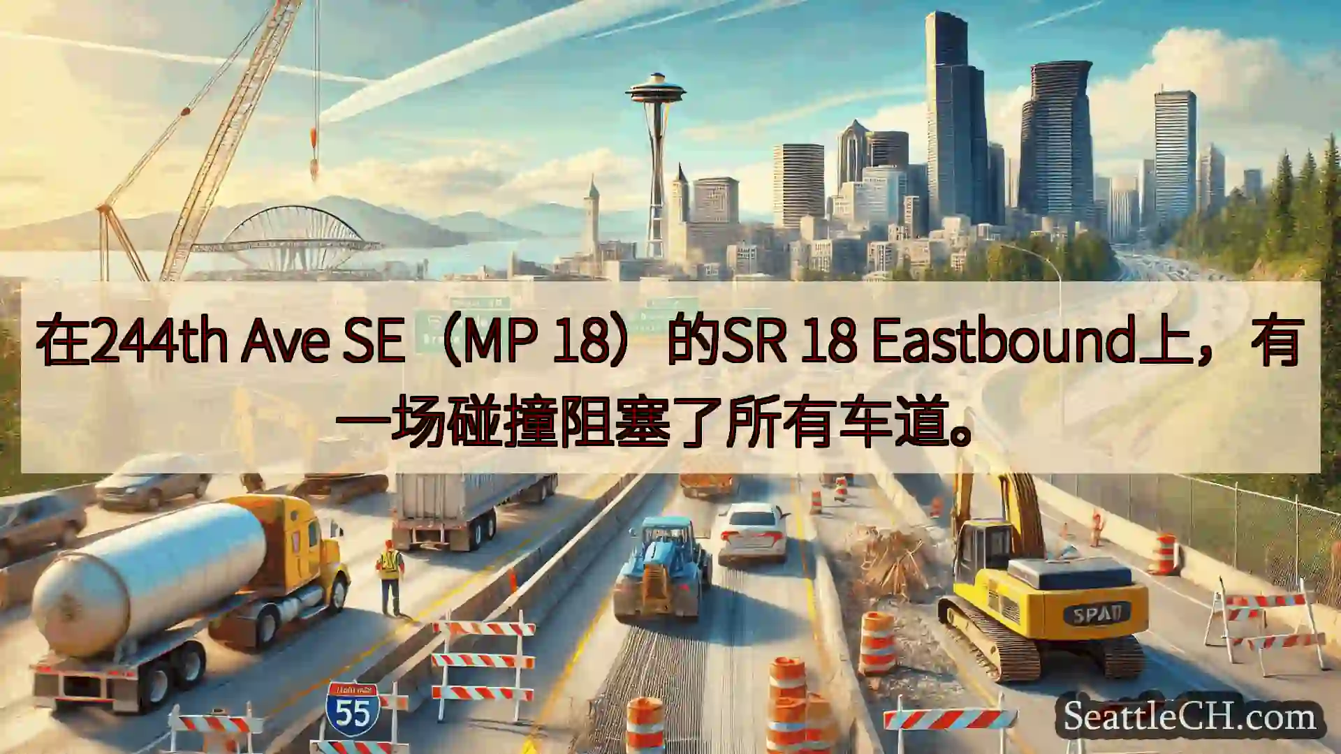 西雅图交通新闻 在244th Ave SE（MP 18）的SR 18