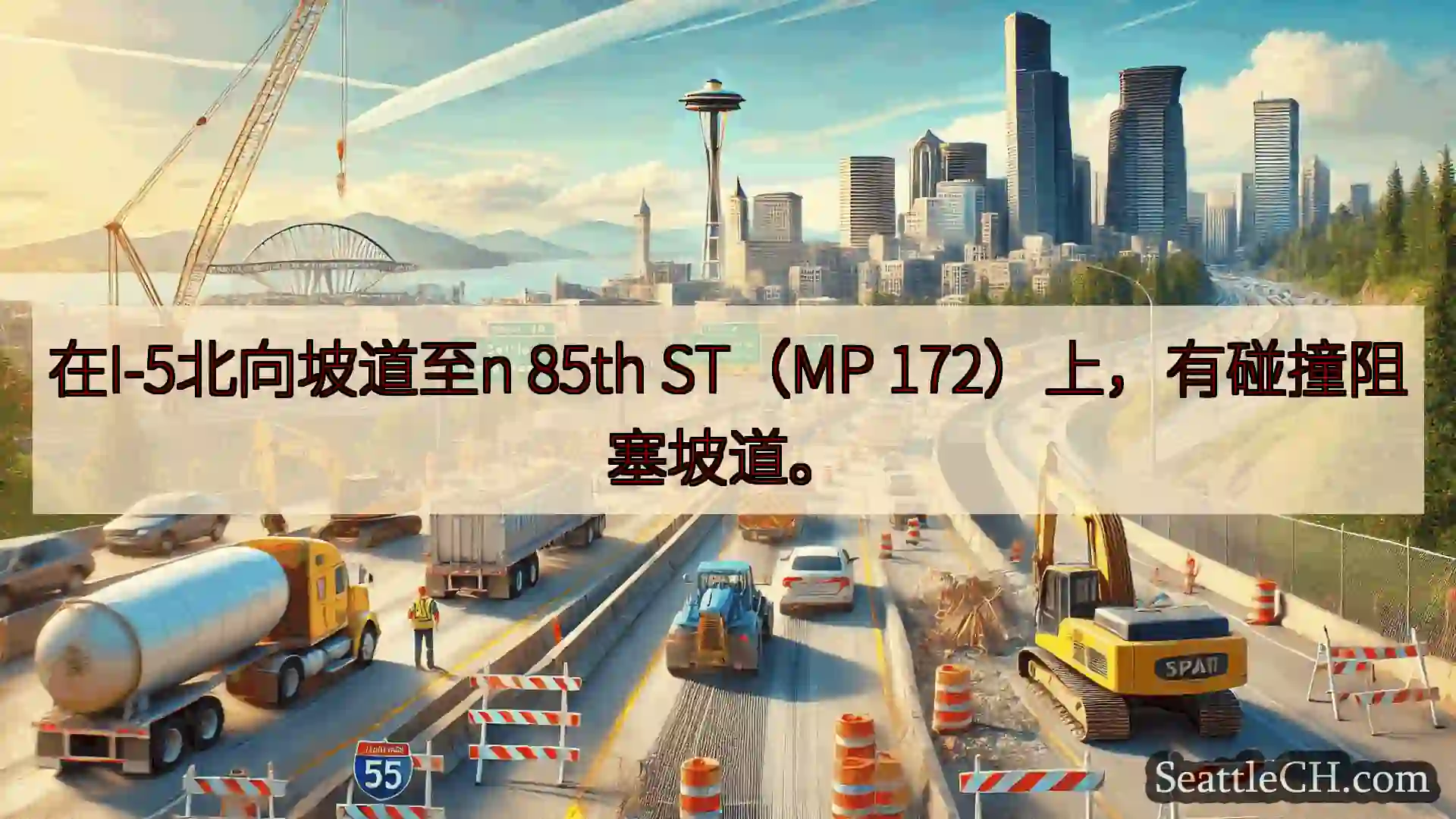 西雅图交通新闻 在I-5北向坡道至n 85th ST（MP