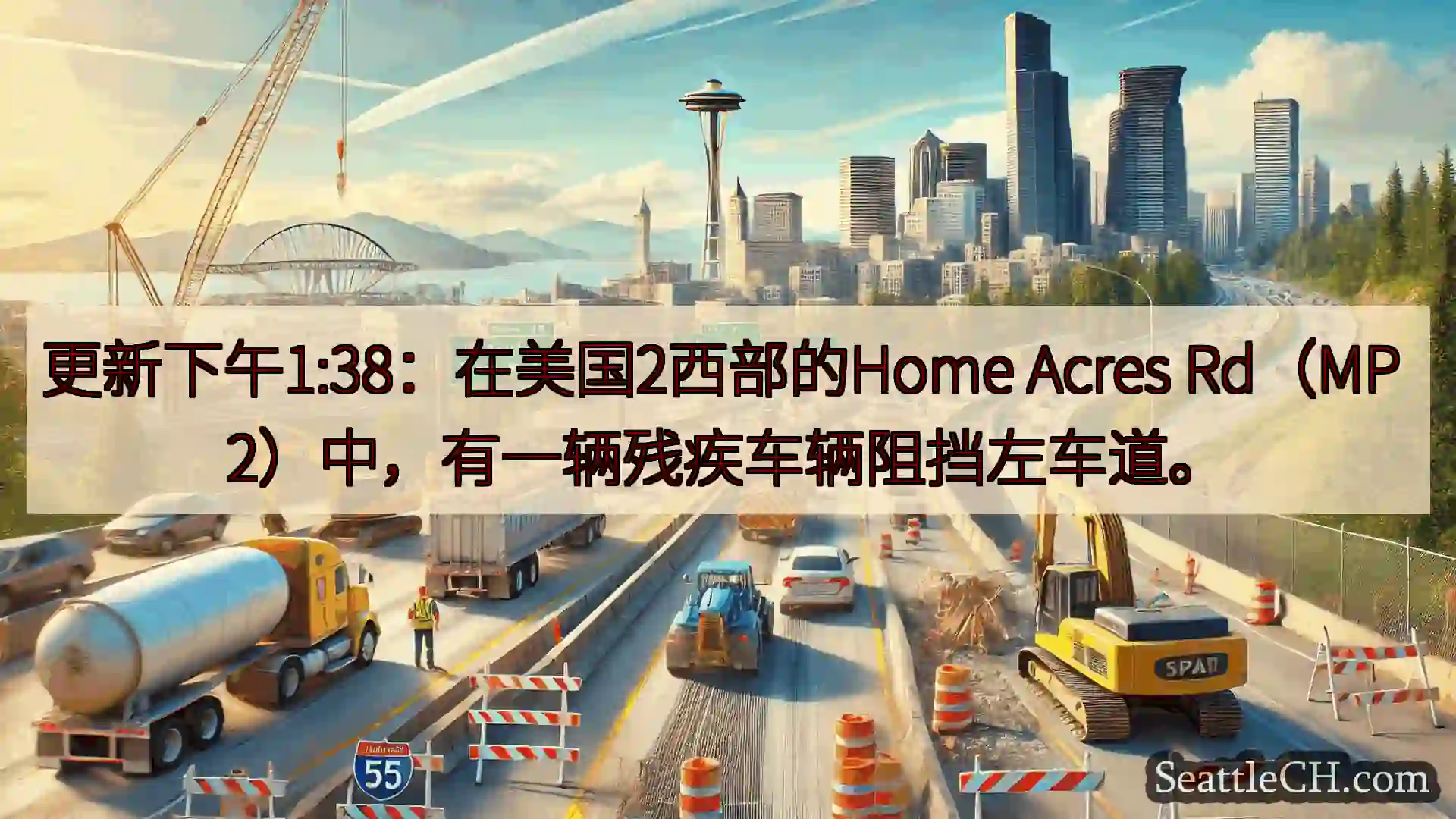 西雅图交通新闻 更新下午1:38：在美国2西部的Home Acres Rd（MP