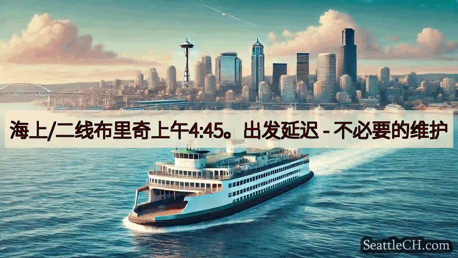 西雅图渡轮新闻 海上/二线布里奇上午4:45。出发延迟 -