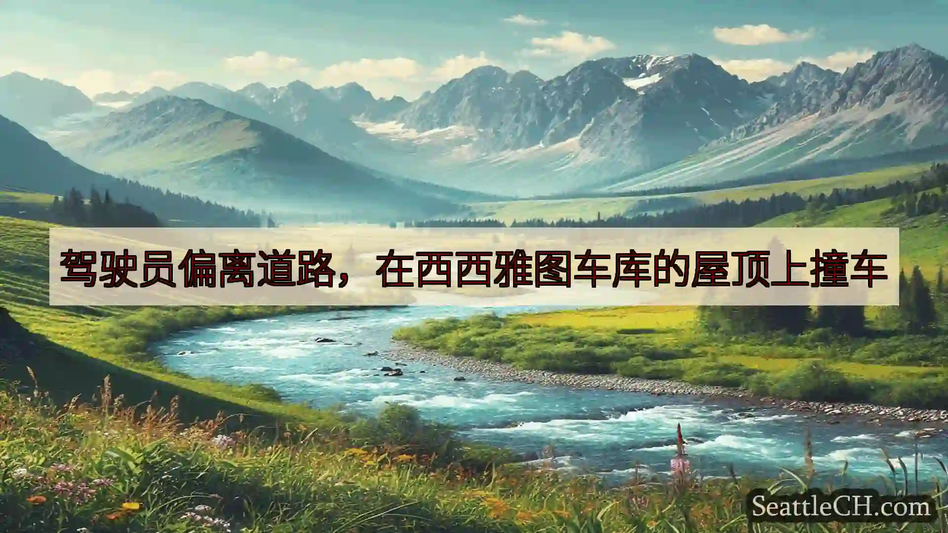 西雅图新闻 驾驶员偏离道路，在西西雅图车库的屋顶上撞车