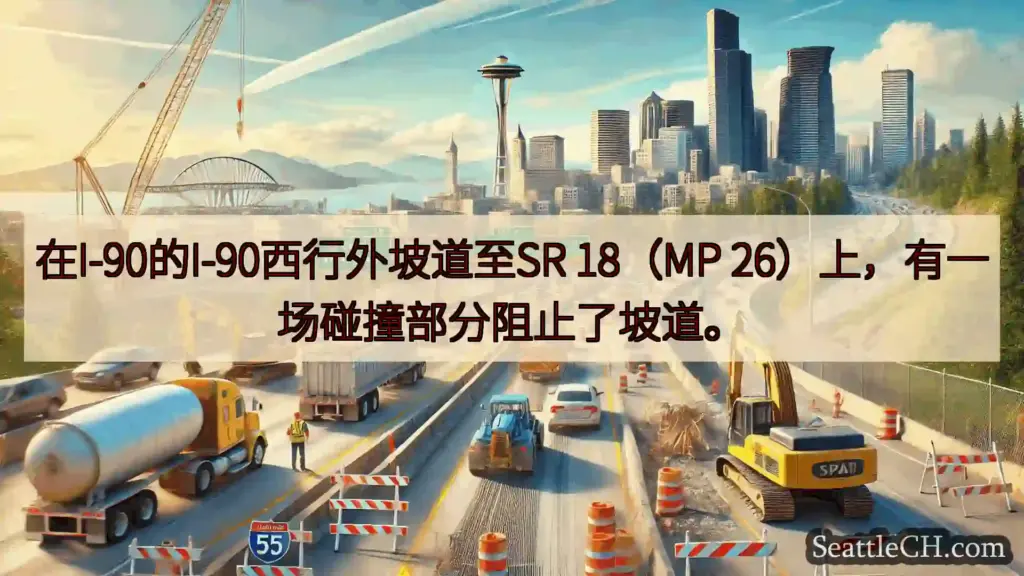 西雅图交通新闻 在I-90的I-90西行外坡道至SR 18（MP
