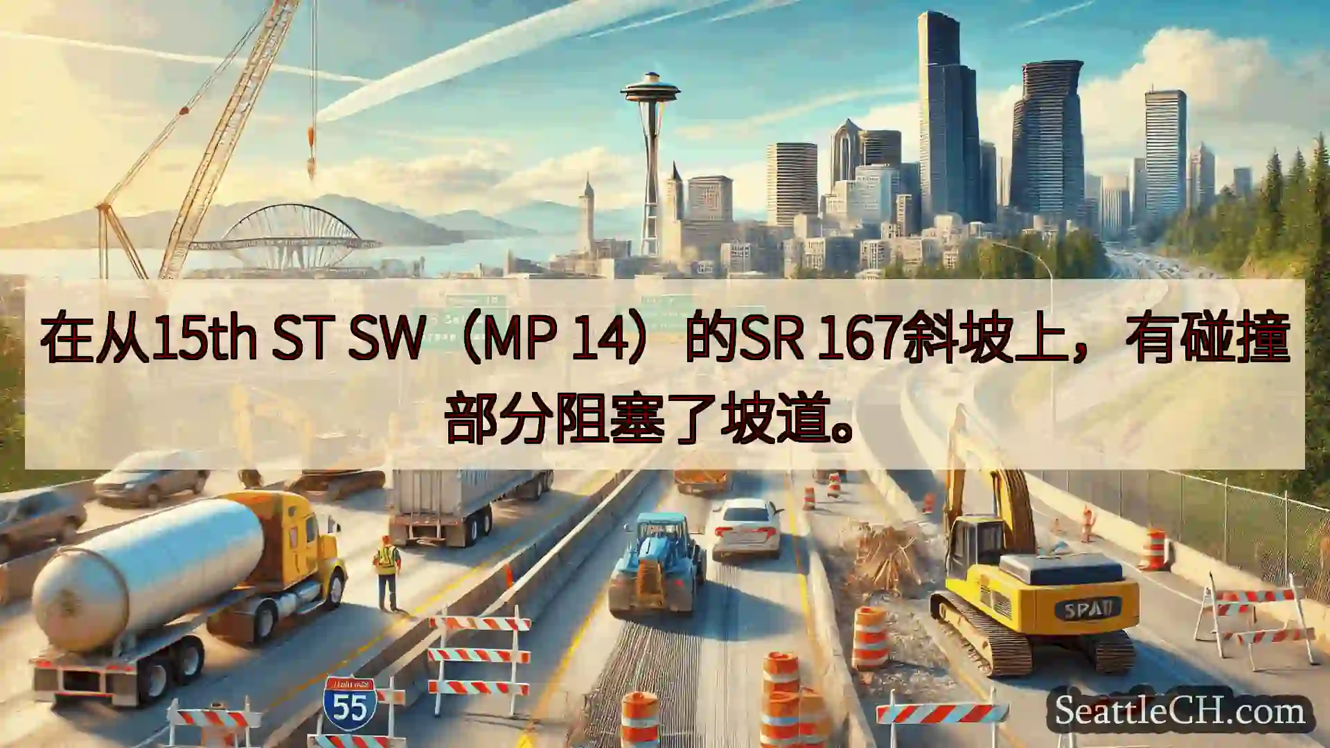 西雅图交通新闻 在从15th ST SW（MP 14）的SR