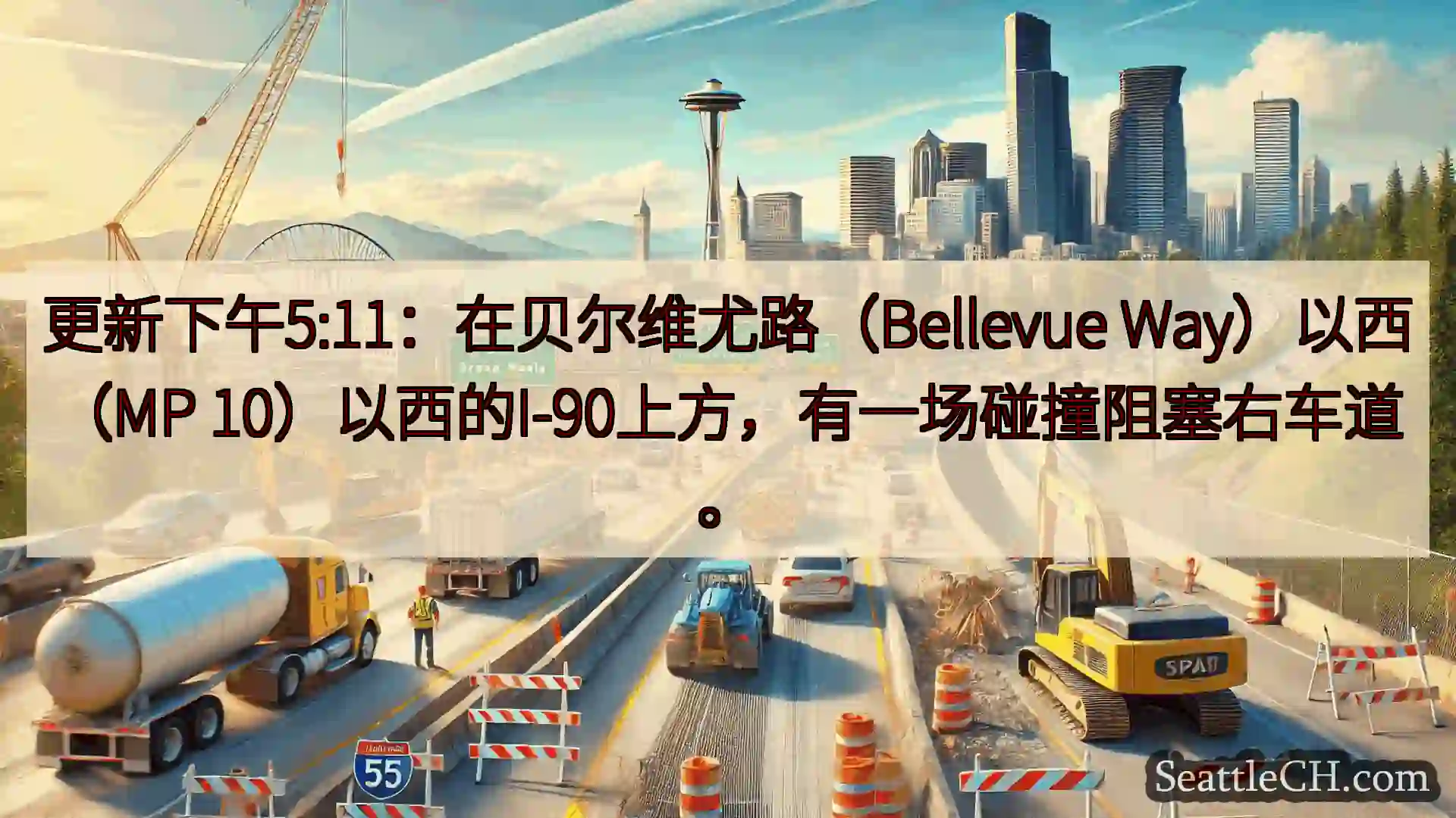西雅图交通新闻 更新下午5:11：在贝尔维尤路（Bellevue Way）以西（MP